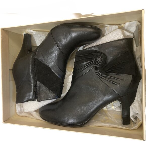 BLack Leather Ankle Boot - Picture 1 of 7